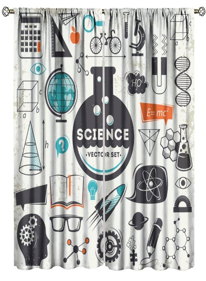 LOMADIA Science Kids Curtain, Abstract Math Chemistry Physics Learning Blackout Curtain,Science Graffiti Print Window Treatments Drapes for Nursery Boys Girls Room Bedroom Classroom Decor 42"W x 45"L - Image 2